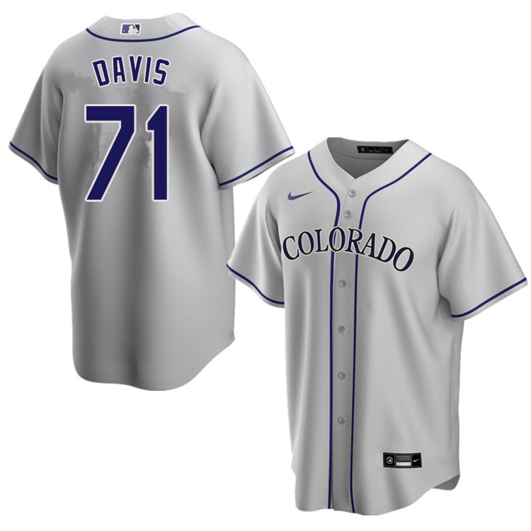 Nike Men #71 Wade Davis Colorado Rockies Baseball Jerseys Sale-Gray